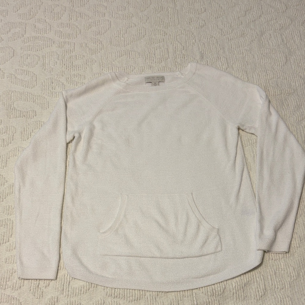 Barefoot Dreams Cozy Chic Lite Sweater with Kangaroo Pocket Seasalt Size XS